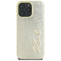 Karl Lagerfeld Metal Signature iPhone 16 Pro Case - Gold