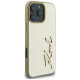 Karl Lagerfeld Metal Signature iPhone 16 Pro Case - Gold