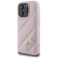 Karl Lagerfeld Quilted Signature iPhone 16 Pro Case - Pink