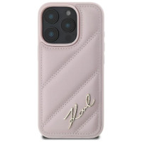 Karl Lagerfeld Quilted Signature iPhone 16 Pro Case - Pink
