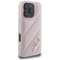 Karl Lagerfeld Quilted Signature iPhone 16 Pro Case - Pink