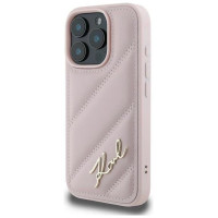 Karl Lagerfeld Quilted Signature iPhone 16 Pro Max Case - Pink