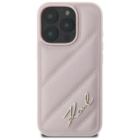 Karl Lagerfeld Quilted Signature iPhone 16 Pro Max Case - Pink