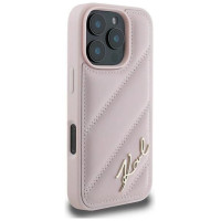 Karl Lagerfeld Quilted Signature iPhone 16 Pro Max Case - Pink