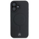 Mercedes Plain Smooth Leather MagSafe iPhone 16 Case - Black