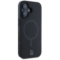 Mercedes Plain Smooth Leather MagSafe iPhone 16 Case - Black