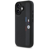 BMW M Perforated Tricolor Detail Line iPhone 16 Case - Black