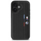 BMW M Perforated Tricolor Detail Line iPhone 16 Case - Black