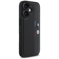 BMW M Perforated Tricolor Detail Line iPhone 16 Case - Black