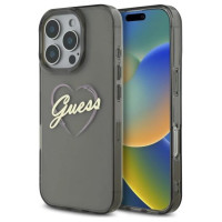 Guess IML Heart Case for iPhone 16 Pro Max - Black