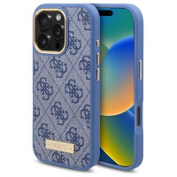 Guess 4G Logo Plate MagSafe Case for iPhone 16 Pro - Blue