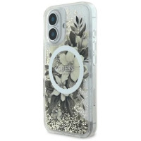 Guess Liquid Glitter Flower MagSafe iPhone 16 Case - Beige
