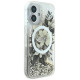 Guess Liquid Glitter Flower MagSafe iPhone 16 Case - Beige