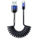 Joyroom S-A43 Crystal-Clear Series 3A USB-A - USB-C spiral cable 1.5m - black