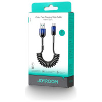 Joyroom S-A43 Crystal-Clear Series 3A USB-A - USB-C spiral cable 1.5m - black