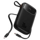 Baseus QPow 2 30W 10000mAh Power Bank with Built-in USB-C Cables - Black