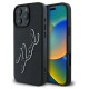 Karl Lagerfeld 3D Rubber Bicolor Signature iPhone 16 Pro Case - Black