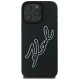 Karl Lagerfeld 3D Rubber Bicolor Signature iPhone 16 Pro Case - Black