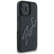 Karl Lagerfeld 3D Rubber Bicolor Signature iPhone 16 Pro Case - Black