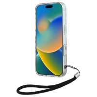 Karl Lagerfeld IML Zebra Pattern & Cord iPhone 16 Case - Black