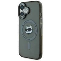 Karl Lagerfeld IML Metal Choupette Head MagSafe iPhone 16 Plus Case - Black