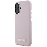 Karl Lagerfeld FW Metal Plate MagSafe iPhone 16 Case - Pink