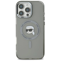 Karl Lagerfeld IML Metal Karl Head MagSafe Case for iPhone 16 Pro Max - Black