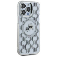 Karl Lagerfeld IML Monogram Karl & Choupette Head MagSafe Case for iPhone 15 Pro Max - Clear