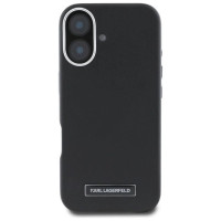 Karl Lagerfeld FW Metal Plate MagSafe iPhone 16 Case - Black