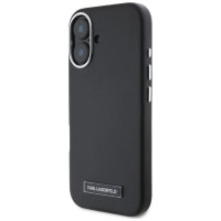 Karl Lagerfeld FW Metal Plate MagSafe iPhone 16 Case - Black