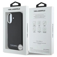 Karl Lagerfeld FW Metal Plate MagSafe iPhone 16 Case - Black