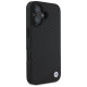 BMW Sign Leather Diamond Metal Logo MagSafe iPhone 16 Case - Black
