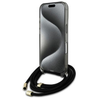 Guess Crossbody Cord Script MagSafe iPhone 16 Case - Black