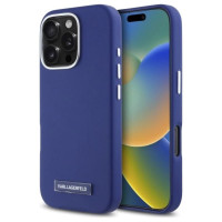 Karl Lagerfeld FW Metal Plate MagSafe iPhone 16 Pro Case - Blue