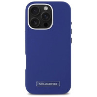 Karl Lagerfeld FW Metal Plate MagSafe iPhone 16 Pro Case - Blue