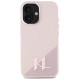 Karl Lagerfeld Silicone Shadow Metal Initial MagSafe iPhone 16 Case - Pink