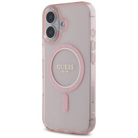 Guess GUHMP16SHFGEREP iPhone 16 6.1" pink/pink hardcase IML Glitter Circle MagSafe