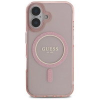 Guess GUHMP16SHFGEREP iPhone 16 6.1" pink/pink hardcase IML Glitter Circle MagSafe