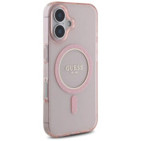 Guess GUHMP16SHFGEREP iPhone 16 6.1" pink/pink hardcase IML Glitter Circle MagSafe
