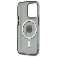 Karl Lagerfeld KLHMP15LHLSKIK iPhone 15 Pro 6.1" black/black hardcase IML Metal Karl Head MagSafe