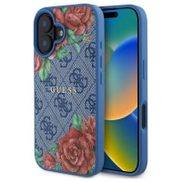 Guess GUHMP16SP4ROPEMCB iPhone 16 6.1" blue/blue hardcase 4G Flowers Print MagSafe