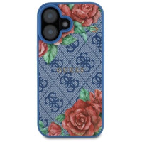 Guess GUHMP16SP4ROPEMCB iPhone 16 6.1" blue/blue hardcase 4G Flowers Print MagSafe