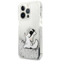 Karl Lagerfeld Liquid Glitter Choupette Fun case for iPhone 13 Pro Max 6.7" - silver