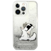 Karl Lagerfeld Liquid Glitter Choupette Fun case for iPhone 13 Pro Max 6.7" - silver