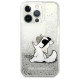 Karl Lagerfeld Liquid Glitter Choupette Fun case for iPhone 13 Pro Max 6.7" - silver