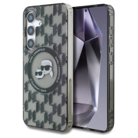 Karl Lagerfeld Case Karl Lagerfeld Button Karl&Choupette Heads On KL Pattern MagSafe Samsung Galaxy S25 black