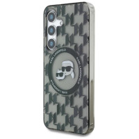 Karl Lagerfeld Case Karl Lagerfeld Button Karl&Choupette Heads On KL Pattern MagSafe Samsung Galaxy S25 black