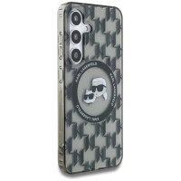 Karl Lagerfeld Case Karl Lagerfeld Button Karl&Choupette Heads On KL Pattern MagSafe Samsung Galaxy S25 black