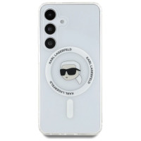 Karl Lagerfeld Case Karl Lagerfeld Button Karl Head Printed Logo MagSafe Samsung Galaxy S25 white