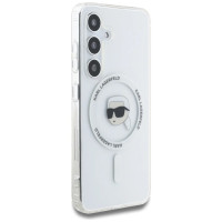 Karl Lagerfeld Case Karl Lagerfeld Button Karl Head Printed Logo MagSafe Samsung Galaxy S25 white